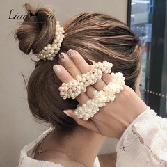 Mädchen weißes Perlen kopfs eil weiblich einfache koreanische Version von Netto-Promi-Haar ring Koreanisch süßes und frisches Gummiband Haars eil Kopf bedeckung