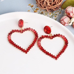 Heart Earrings Heart Shaped Red Vintage Earrings