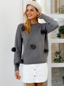 2019 new wide sweater with black fur ball fashion women39s wholesalepicture22