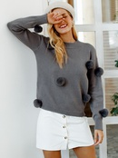 2019 new wide sweater with black fur ball fashion women39s wholesalepicture27