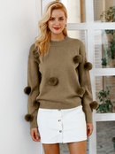 2019 new wide sweater with black fur ball fashion women39s wholesalepicture37