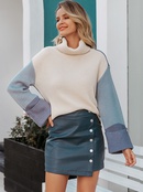 2019 new sleeve stitching sweater fashion women39s wholesalepicture52
