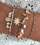 Creative Alloy Rice Bead Leaf Turtle Bracelet Bracelet Set of 4picture12