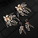 Miallo Original Design Braut schmuck Amazon neue hand gefertigte Perlen Haars pange Ohrring Set europische und amerikanische Kopf bedeckungenpicture8