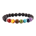 Natural chakra colorful chakra bracelet agate volcanic stone bracelet seven color 8mm yoga lotus braceletpicture30