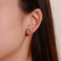 Sweet daisy earrings girl heart simple diamond flower earring fashion jewelry wholesale