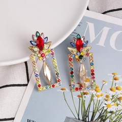 New Fashion Female Earrings With Diamonds Geometric Square Earrings Simple Earrings