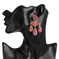 Pink water drop diamond earrings female fashion earrings fashion earrings