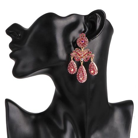 Pink water drop diamond earrings female fashion earrings fashion earrings's discount tags