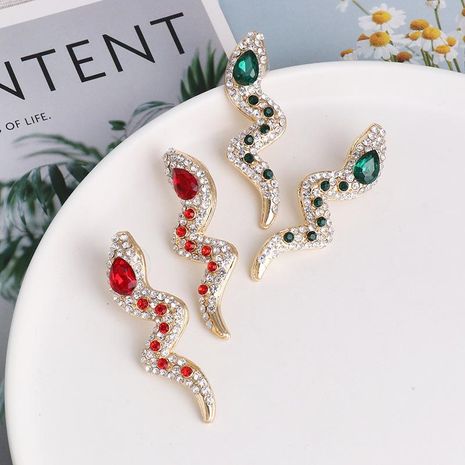 Fashion full diamond snake-shaped long earrings women's earrings diamond earrings's discount tags