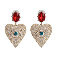 New Jewelry Fashion Heart Stud Earrings Creative Diamond Eye Jewelry Earrings