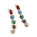 Willow Leaf Studs Korean New Womens Copper Inlaid Zircon Earrings Long Leaf Earringspicture7