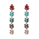Willow Leaf Studs Korean New Womens Copper Inlaid Zircon Earrings Long Leaf Earringspicture11