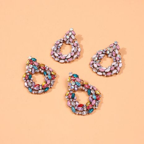 Jewelry Women's Exaggerated Geometric Glass Diamond Earrings's discount tags