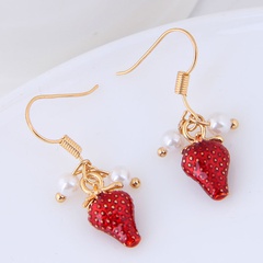 Boucles d'oreilles personnalité de la mode coréenne douce et simple fraise en gros mode NHSC184096