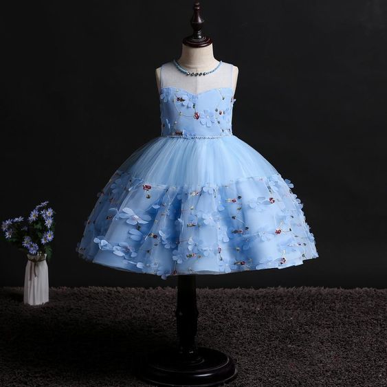 New Girls Princess Dress Children Floral Little Fairy Dress Flower Girl Dress Children Dress Nhty