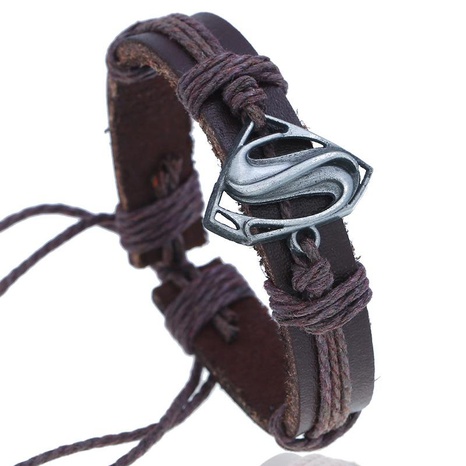 New retro woven leather bracelet simple men and women leather bracelet jewelry's discount tags
