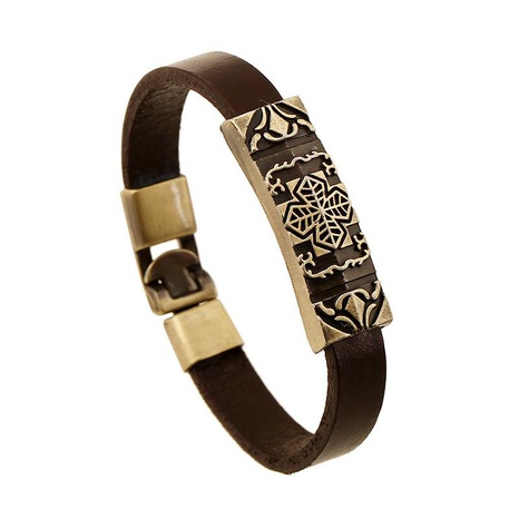 Fashion retro leather bracelet couple leather bracelet simple men and women jewelry's discount tags