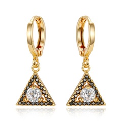 New delicate mini earrings gold and silver triangle zircon earrings