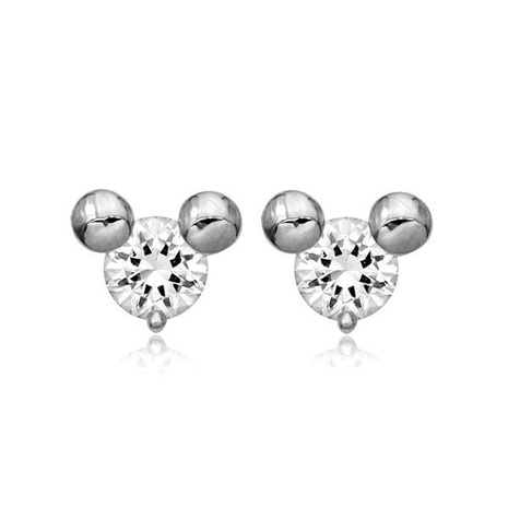 Korean new creative small inlaid zircon cartoon Mickey earrings fashion cute earrings women's discount tags