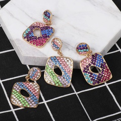 hot earrings hot fashion creative geometric earrings female diamond stud earrings