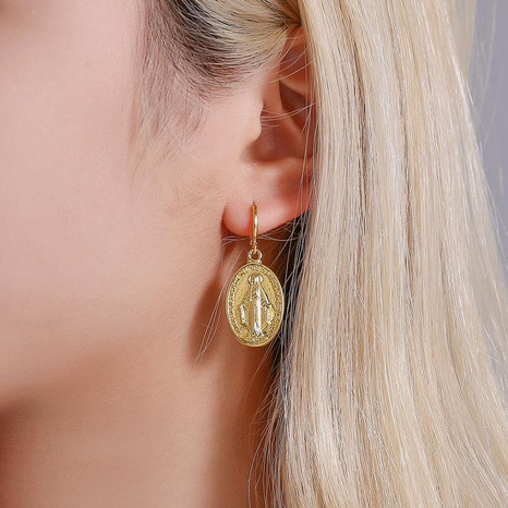 New Trend Retro Virgin Mary Earrings Fashion Metal Earrings Idol Earrings's discount tags