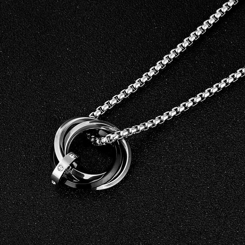 TitaniumStainless Steel Simple Geometric necklace  blue  Fine Jewelry NHIM1607blue