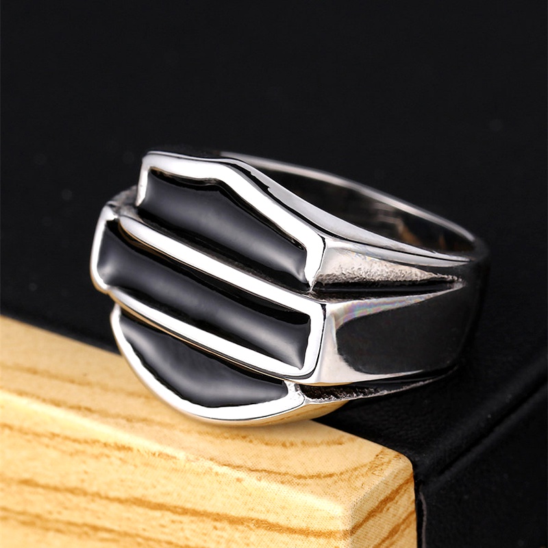 TitaniumStainless Steel Fashion Geometric Ring  Steel color8  Fine Jewelry NHIM1682Steelcolor8
