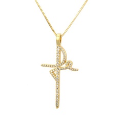 Copper Fashion Cross necklace  (Alloy plating)  Fine Jewelry NHBP0384-Alloy-plating