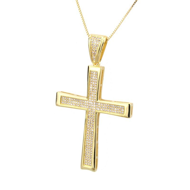 Copper Fashion Cross necklace  Alloyplated white zirconium  Fine Jewelry NHBP0385Alloyplatedwhitezirconium