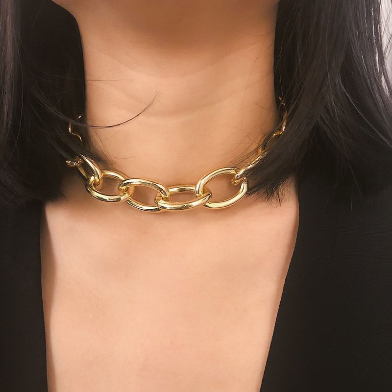 Alloy Simple Geometric necklace  50 thick chain alloy 2328  Fashion Jewelry NHXR275550thickchainalloy2328