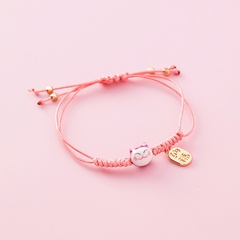 Alloy Korea Animal bracelet  (Weaving trumpet cat pink)  Fashion Jewelry NHMS2237-Weaving-trumpet-cat-pink