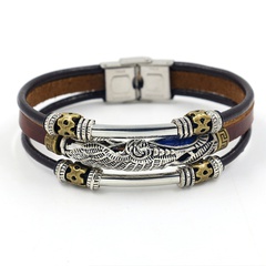 Leather Fashion Geometric bracelet  (brown)  Fashion Jewelry NHHM0065-brown