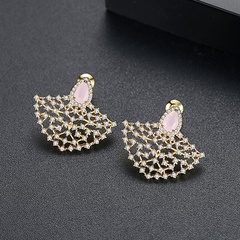 Alloy Korea Geometric earring  (Pink plated 18k)  Fashion Jewelry NHTM0655-Pink-plated-18k