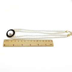 Alloy Korea Flowers necklace  (Black drop glaze beads necklace)  Fashion Jewelry NHOM1555-Black-drop-glaze-beads-necklace