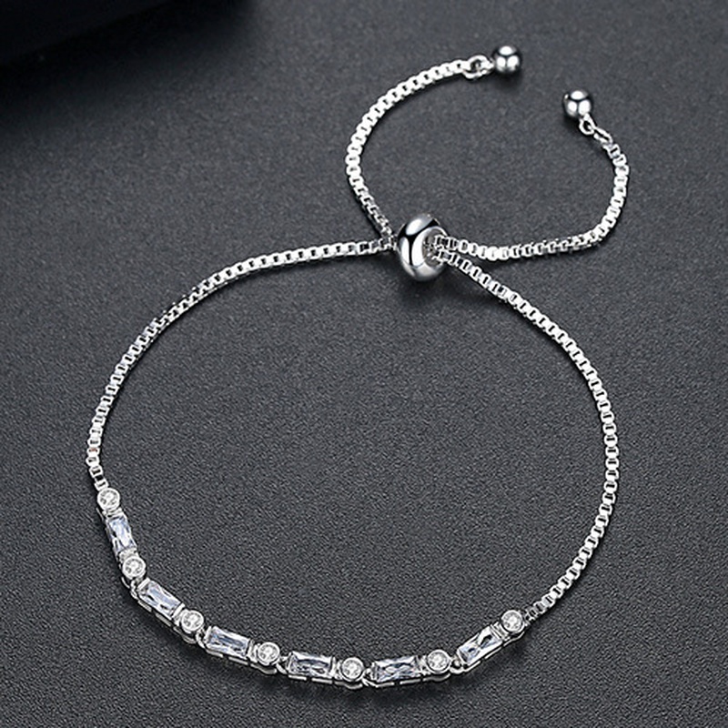 Alloy Korea Geometric bracelet  White zirconium white alloyT14B19  Fashion Jewelry NHTM0657WhitezirconiumwhitealloyT14B19