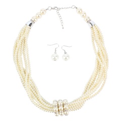 Beads Fashion Geometric necklace  (white)  Fashion Jewelry NHCT0511-white