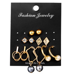 Alloy Fashion  earring  (Alloy 6 pairs GFP04-04)  Fashion Jewelry NHPJ0406-Alloy-6-pairs-GFP04-04