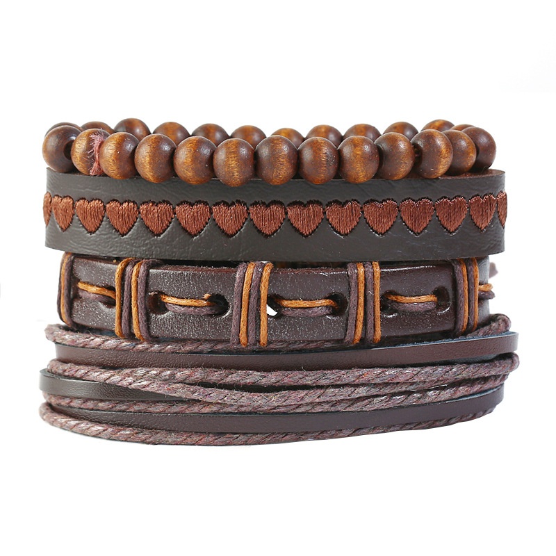 Leather Fashion bolso cesta bracelet  Fourpiece set  Fashion Jewelry NHPK2245Fourpieceset
