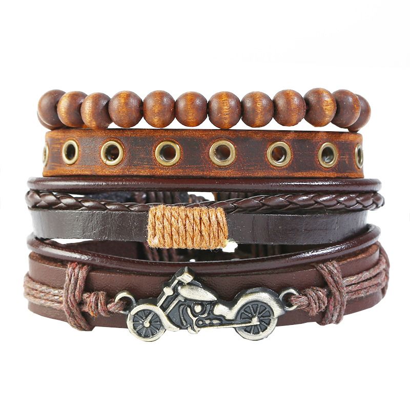 Leather Fashion bolso cesta bracelet  Fourpiece set  Fashion Jewelry NHPK2247Fourpieceset