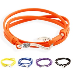Unisex geometric artificial leather Stylish nautical navy hook Bracelets & Bangles PK190416117737