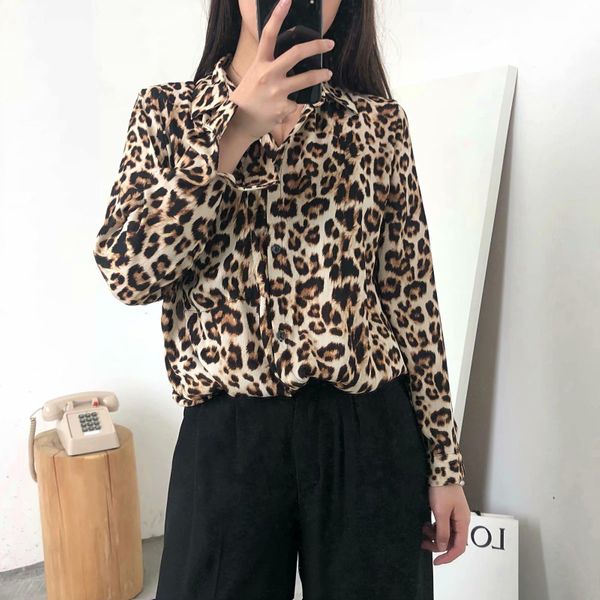 chiffon animal print shirt