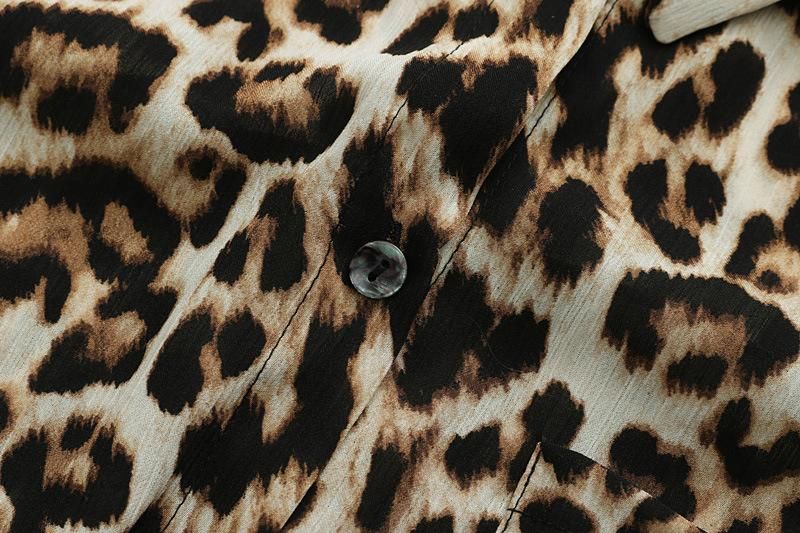 chiffon animal print shirt