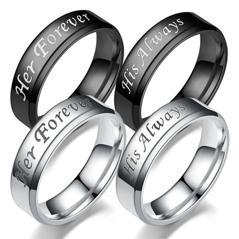 Europäische und amerikanische neue Mode Paar Ring His Always Her Forever Ring Fabrik Direkt vertrieb's discount tags