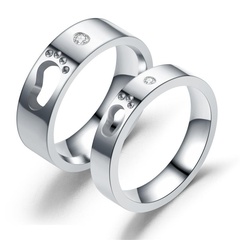 Couple Heart Shaped Stainless Steel Rings TP190418118100