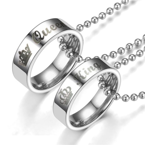 Couple Crown Hot new  Stainless Steel necklace TP190418118120's discount tags