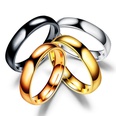 Unisex  New simple and refreshing inner and outer slabs Round Stainless Steel Rings TP190418118133picture95