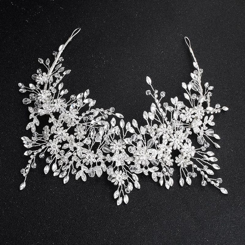 Europische und amerikanische bertriebene Hochzeits kopfschmuck Luxus atmos phrisch hand gefertigte Diamant Haarband Legierung Blumen Stirnband Braut schmuck Grohandel