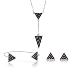 Womens rhinestone Alloy Triangle Jewelry Set XS190419118388