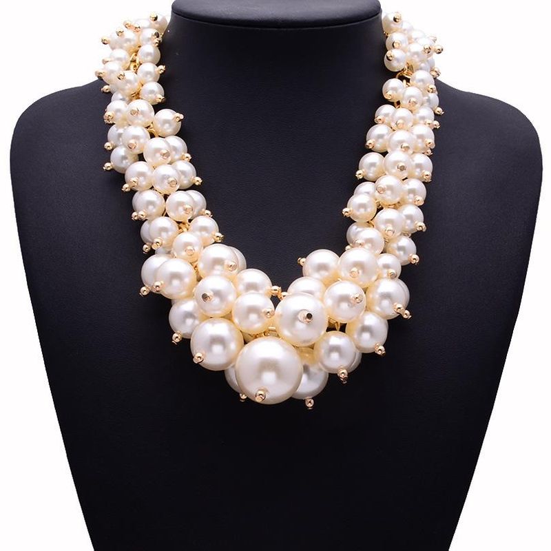 Womens geometric inlaid beads alloy Jiaqi jewelry Necklaces NHJQ121633